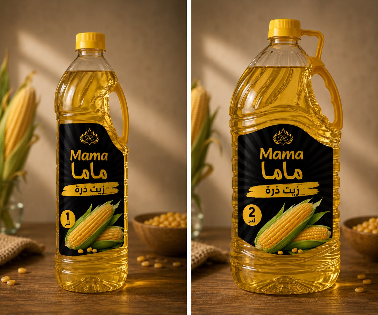 زيت ذرة ماما عبوات 1 لتر و 2 لتر