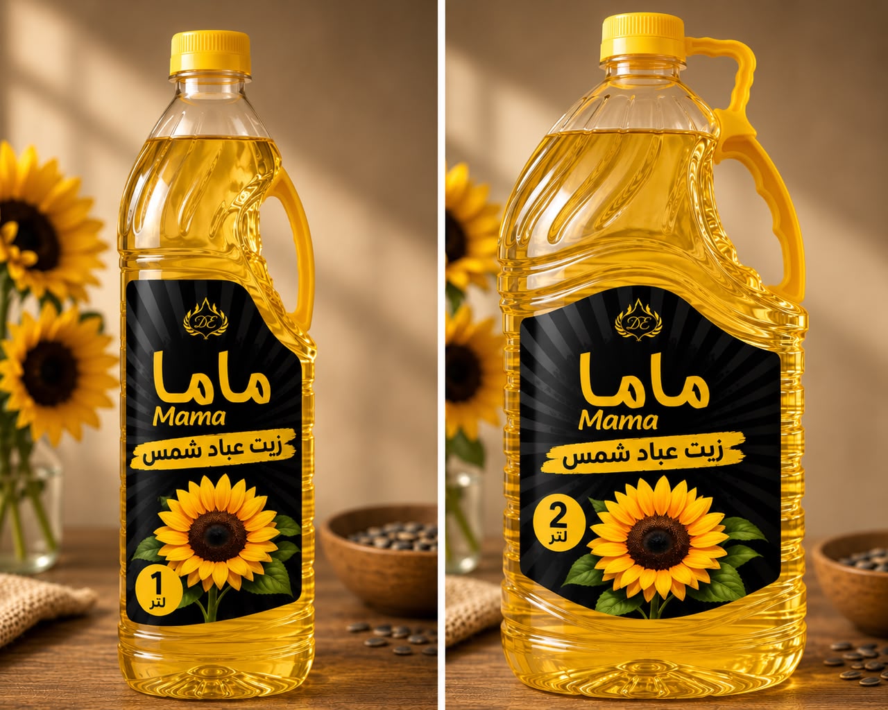 زيت عباد شمس ماما عبوات 1 لتر و 2 لتر